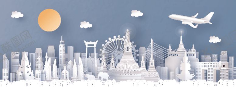 编号：42213309110847448959【酷图网】源文件下载-城市剪纸插画