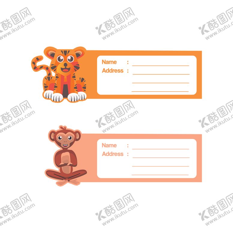 编号：16122304280056421668【酷图网】源文件下载-卡通动物卡片