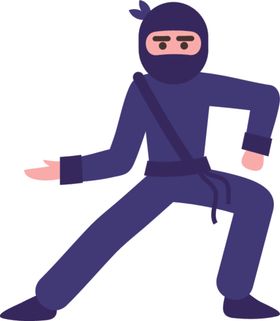 卡通忍者术人物矢量