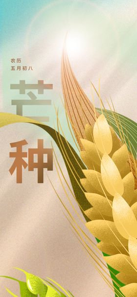 芒种节气宣传海报展板画面微信转发微信贴片