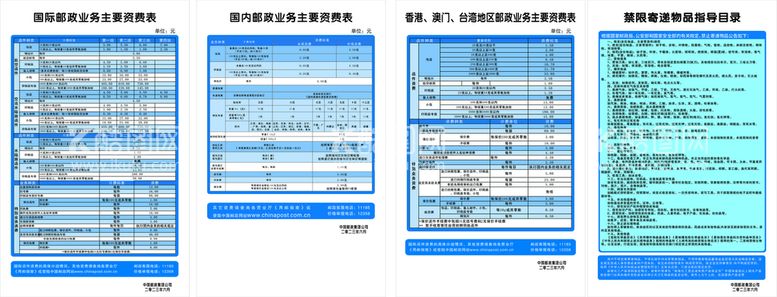 编号：54762712160842066649【酷图网】源文件下载-中国邮政业务资费表