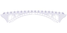 赵州桥手绘线稿图勾线