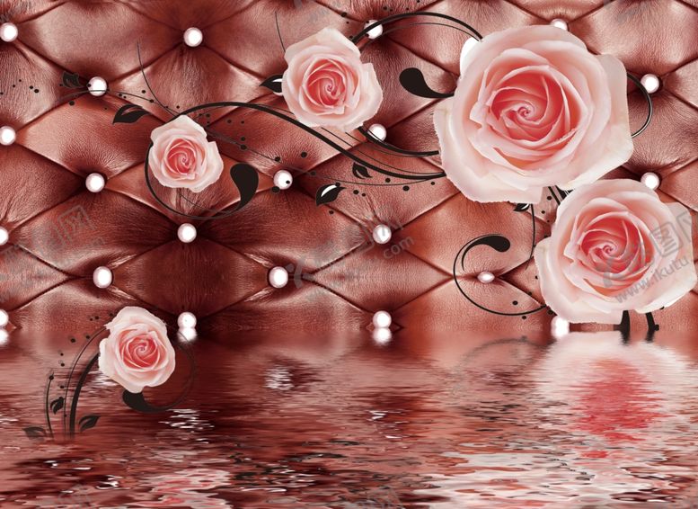 编号：42607509280436185314【酷图网】源文件下载-玫瑰花倒影玫瑰