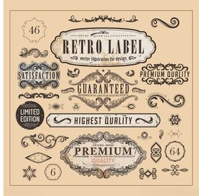 复古标签设计元素集合