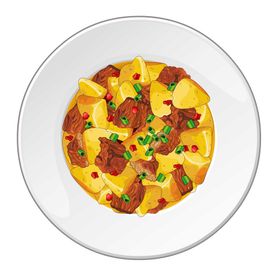手绘美食海报图片高清菜谱物插画中国风膳均衡
