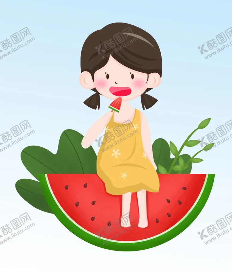 编号：34371802120506551957【酷图网】源文件下载-女孩西瓜