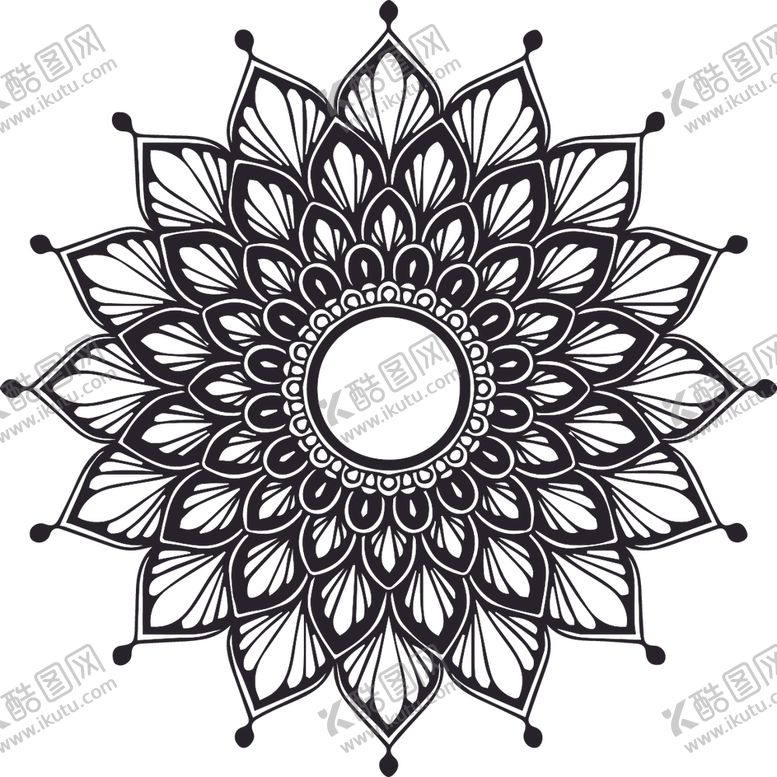 编号：10132009102140188709【酷图网】源文件下载-曼陀罗花纹