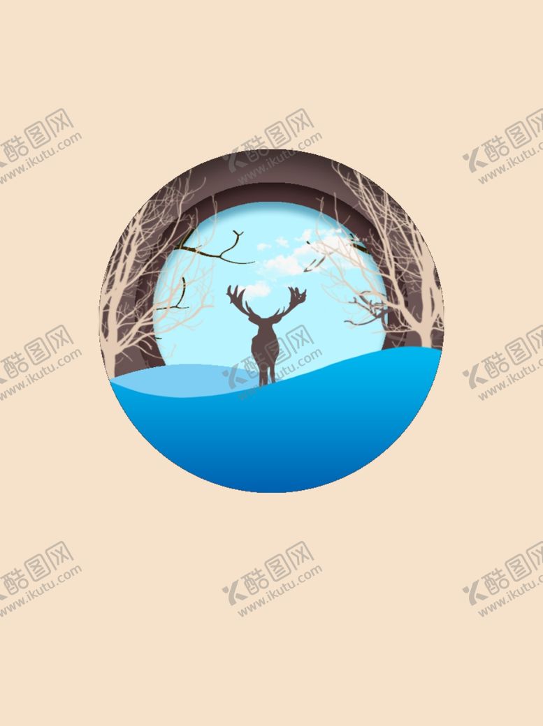 编号：17534505191056395582【酷图网】源文件下载-鹿插画