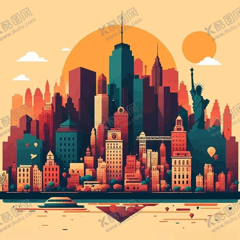 编号：63165902032050571587【酷图网】源文件下载-风景建筑插画