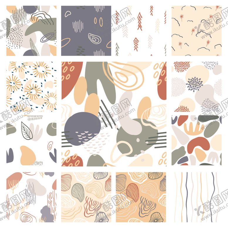 编号：61992304072131459816【酷图网】源文件下载-几何植物图案