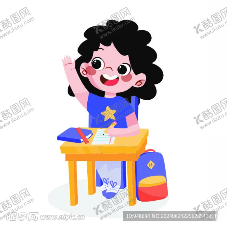 编号：83129702130245351948【酷图网】源文件下载-卡通举手回答问题