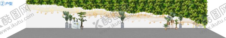 编号：78788504070334404050【酷图网】源文件下载-样板房围墙绿植墙2号户型