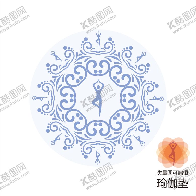 编号：66188102130225112167【酷图网】源文件下载-瑜珈垫 瑜伽垫  印花纹身素材