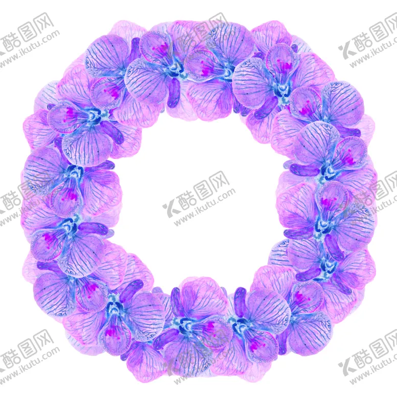 编号：80240907010550581622【酷图网】源文件下载-夏日水彩绘画花朵花圈
