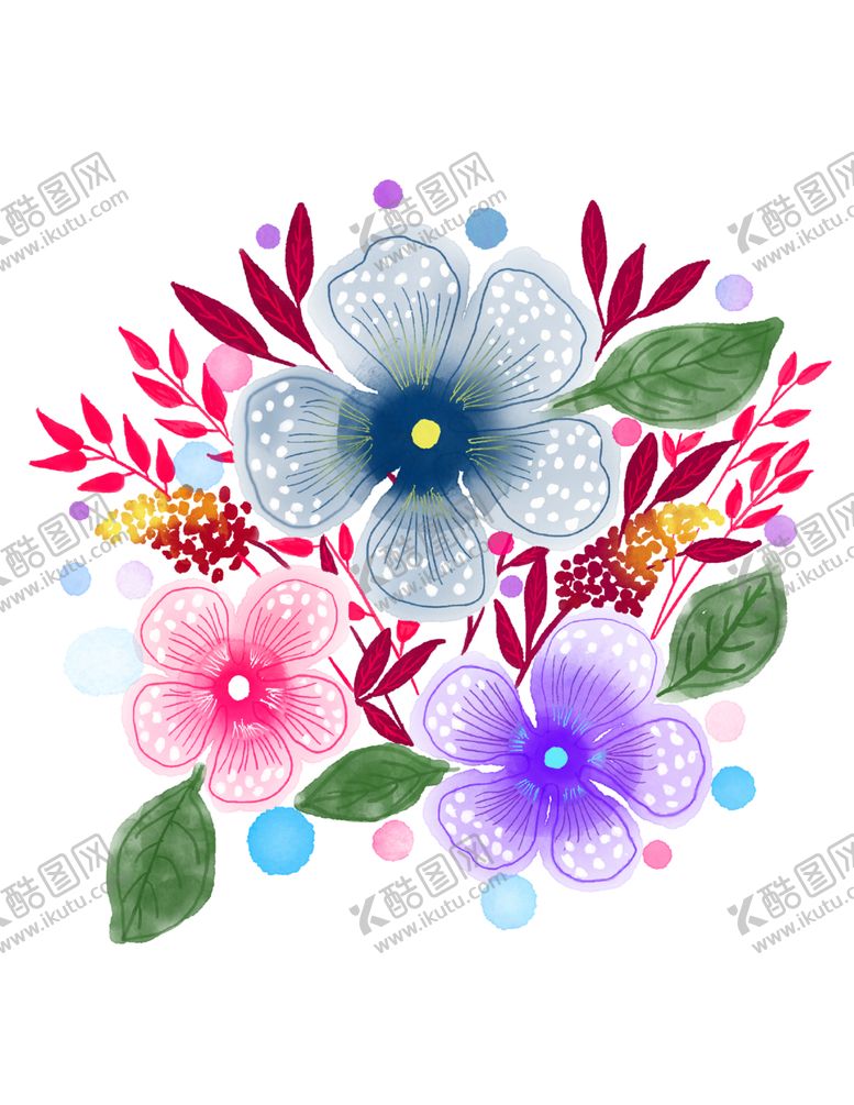 编号：49204610041018337351【酷图网】源文件下载-水彩花