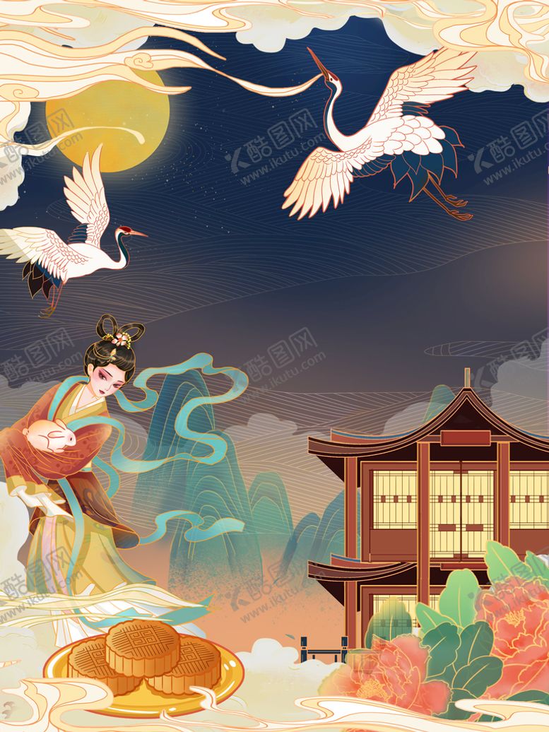 编号：95147211170119342174【酷图网】源文件下载-中秋背景   