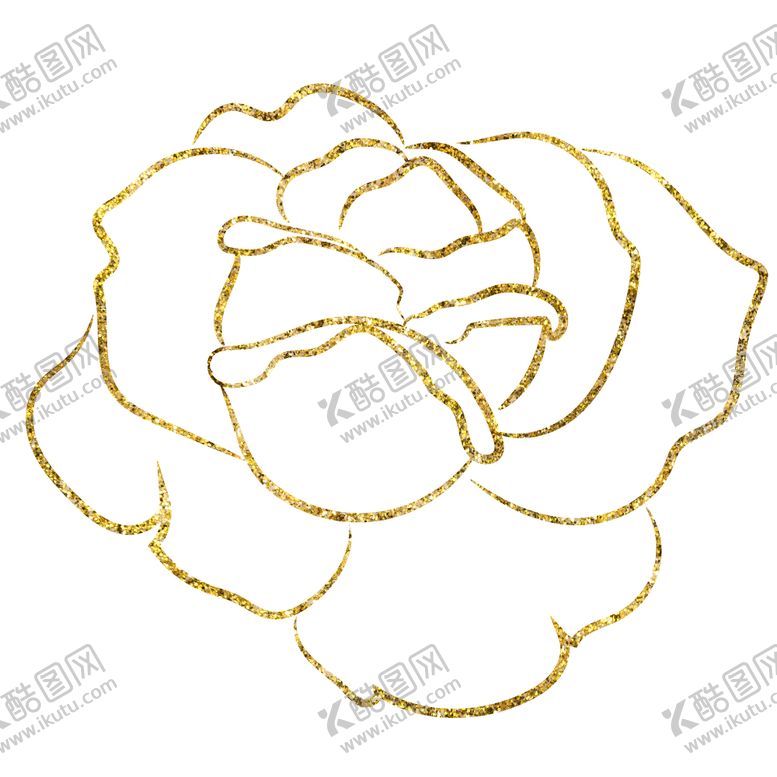 编号：24560607131156514023【酷图网】源文件下载-金色线条花朵图案