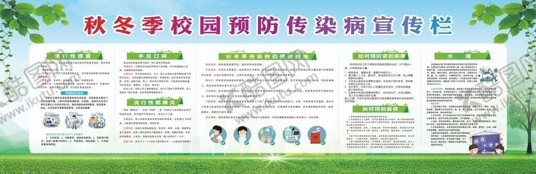 编号：78024805242237384468【酷图网】源文件下载-秋冬季校园预防传染病宣传栏