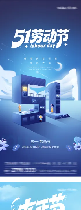 地产劳动青年节美学海报