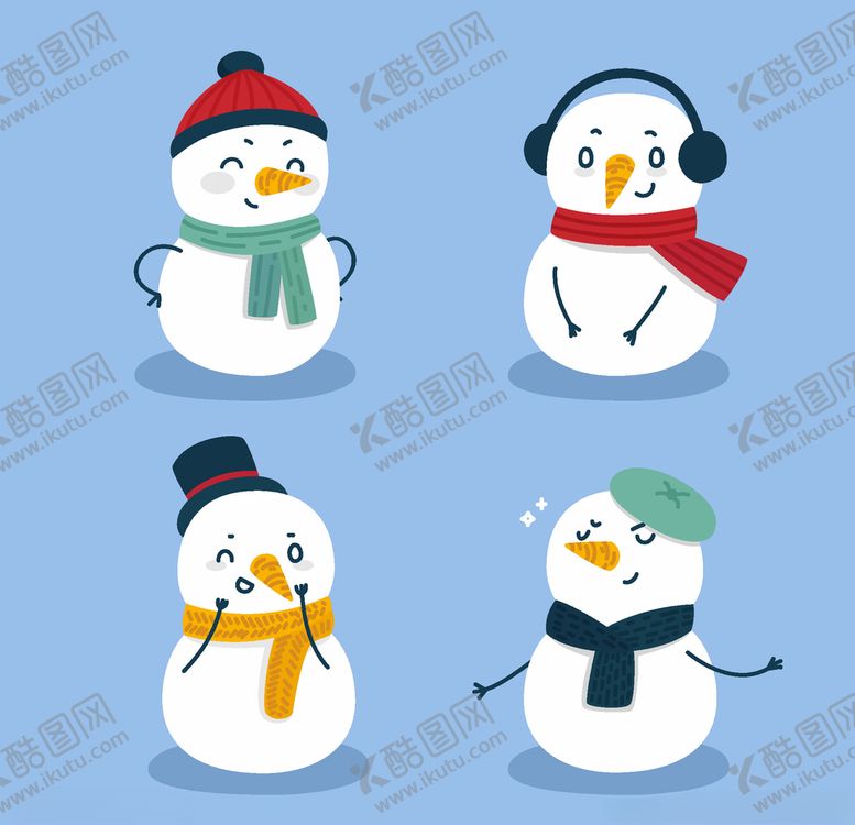 编号：70818807060123126559【酷图网】源文件下载-雪人矢量素材