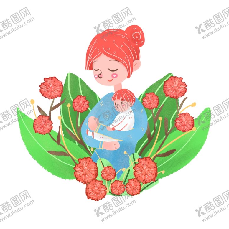 编号：23759207040120407255【酷图网】源文件下载-妈妈抱着孩子