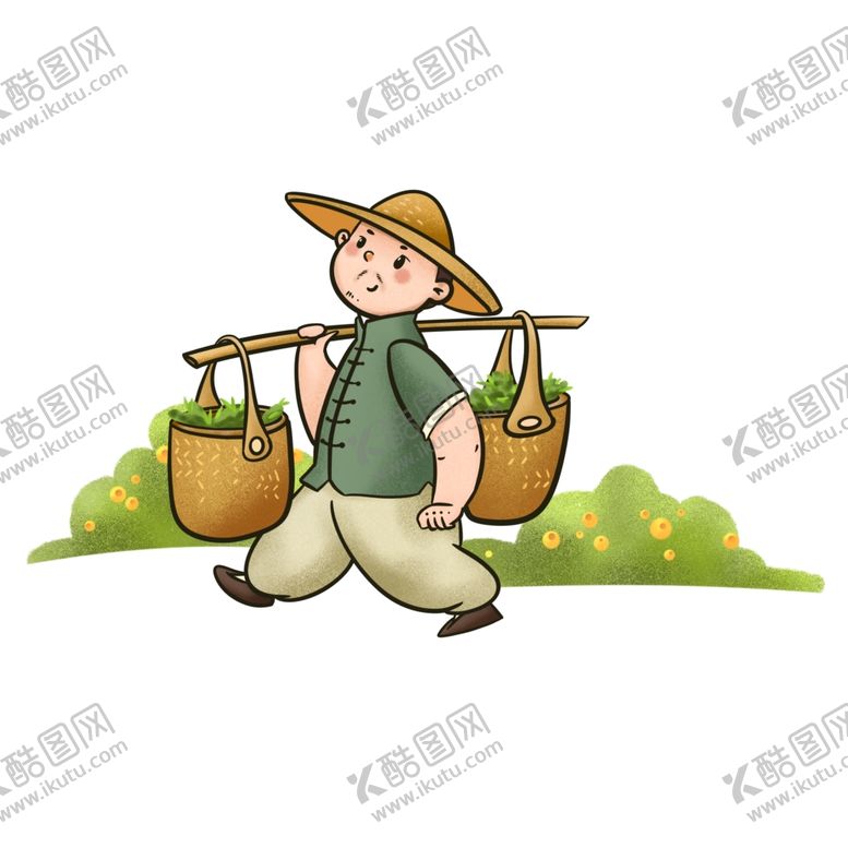 编号：99578810181657134383【酷图网】源文件下载-农民挑担