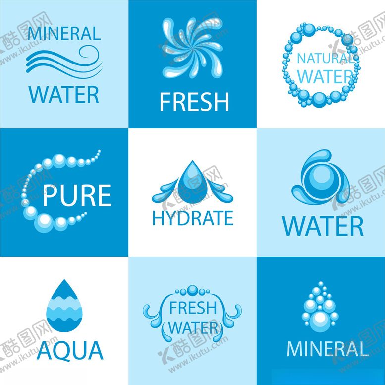编号：83378310070332279911【酷图网】源文件下载-水logo图标