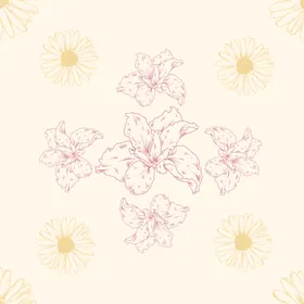 水彩花卉手绘叶子矢量