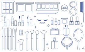 美容护肤工具图标集合