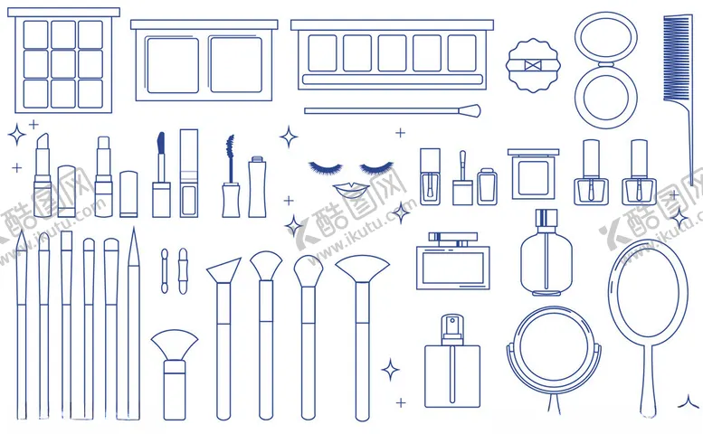 编号：30814111021644231299【酷图网】源文件下载-美容护肤工具图标集合