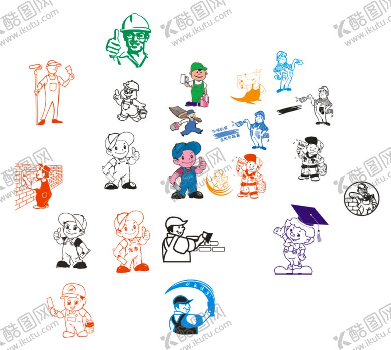 编号：82654009150345438612【酷图网】源文件下载-粉刷工人