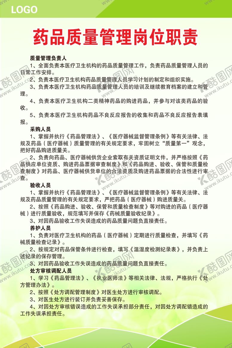 编号：68431309270517213413【酷图网】源文件下载-药品质量管理岗位职责