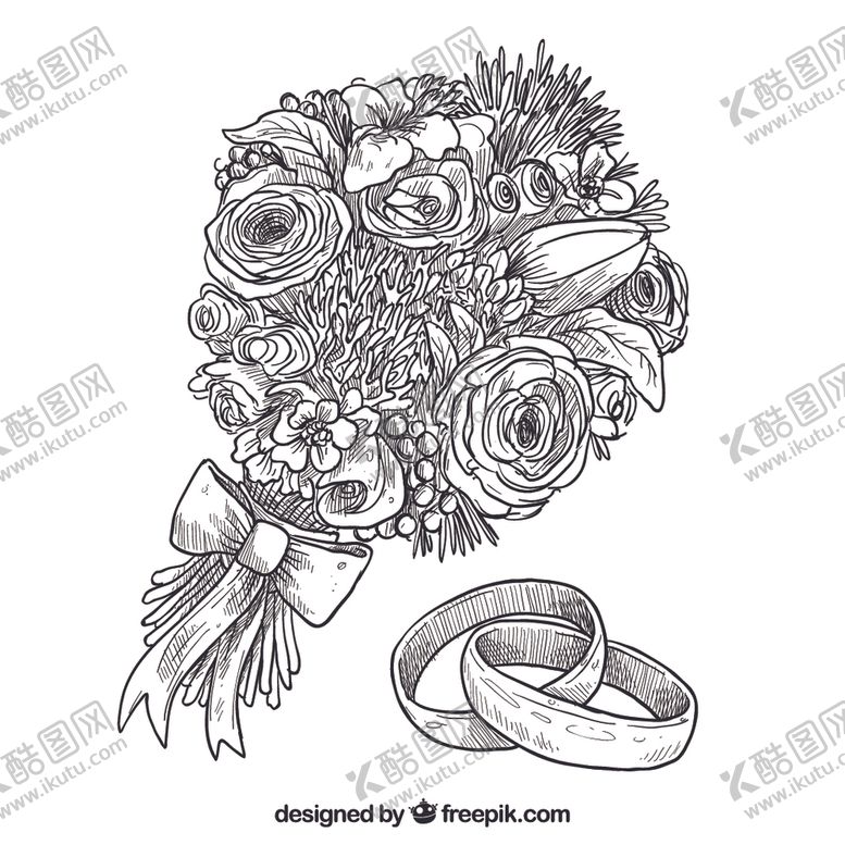 编号：39515710110445546157【酷图网】源文件下载-鲜花手绘花束