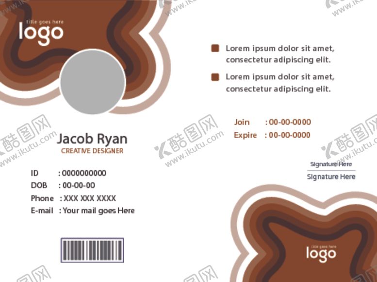 编号：96901310191914073569【酷图网】源文件下载-工作证