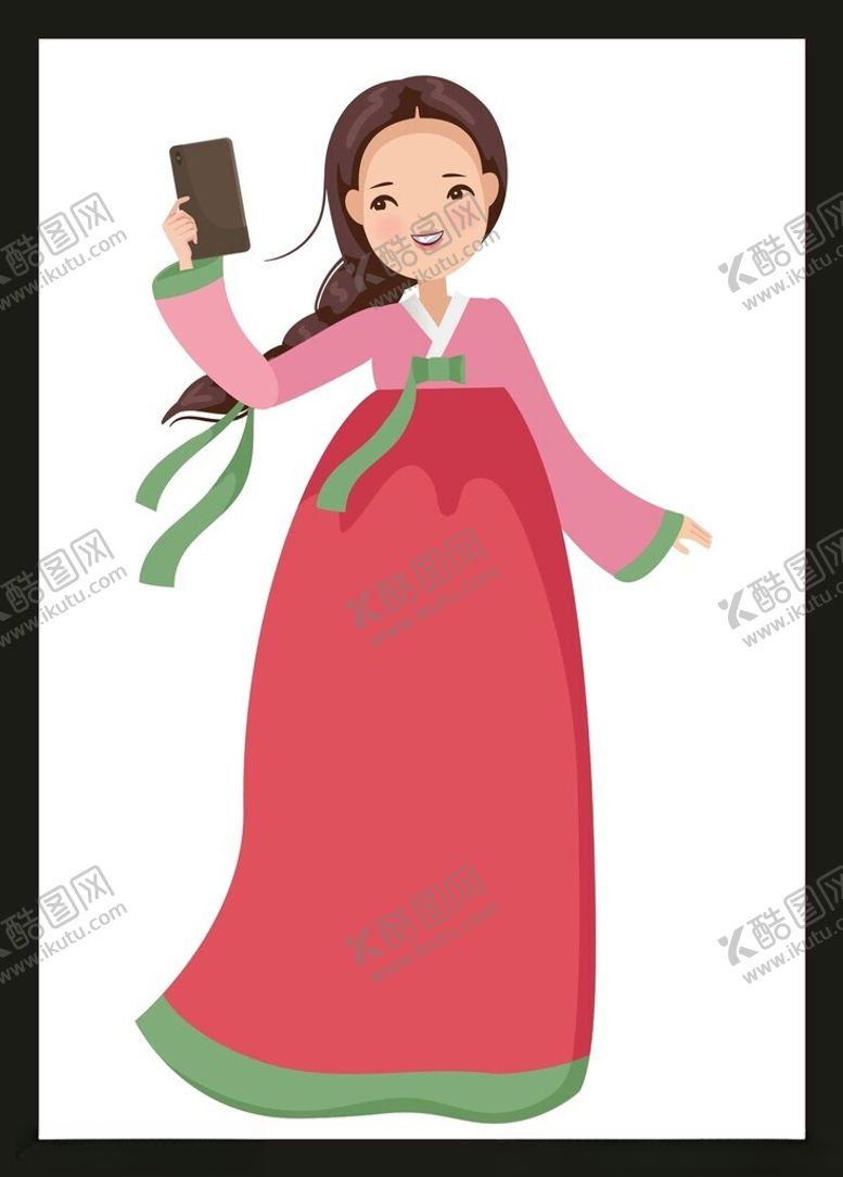 编号：49623802050436435751【酷图网】源文件下载-手绘朝鲜女孩