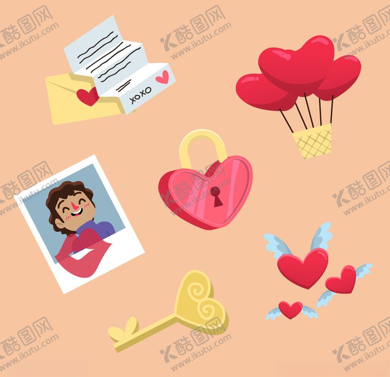 编号：66546609261214174924【酷图网】源文件下载-浪漫情人节元素