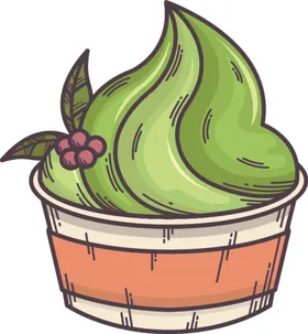 抹茶相关绿色矢量图卡通