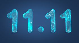 蓝色冰块立体字11