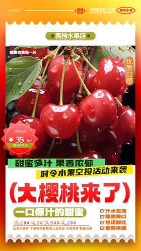 新鲜大樱桃海报展板