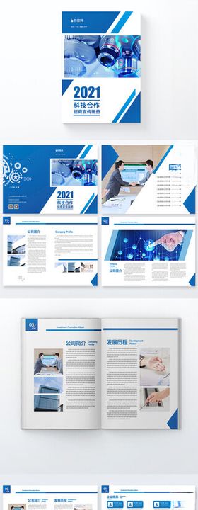 蓝色商务风宣传画册