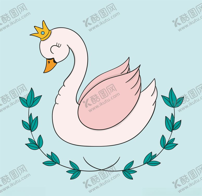 编号：72693607060813287697【酷图网】源文件下载-手绘矢量天鹅