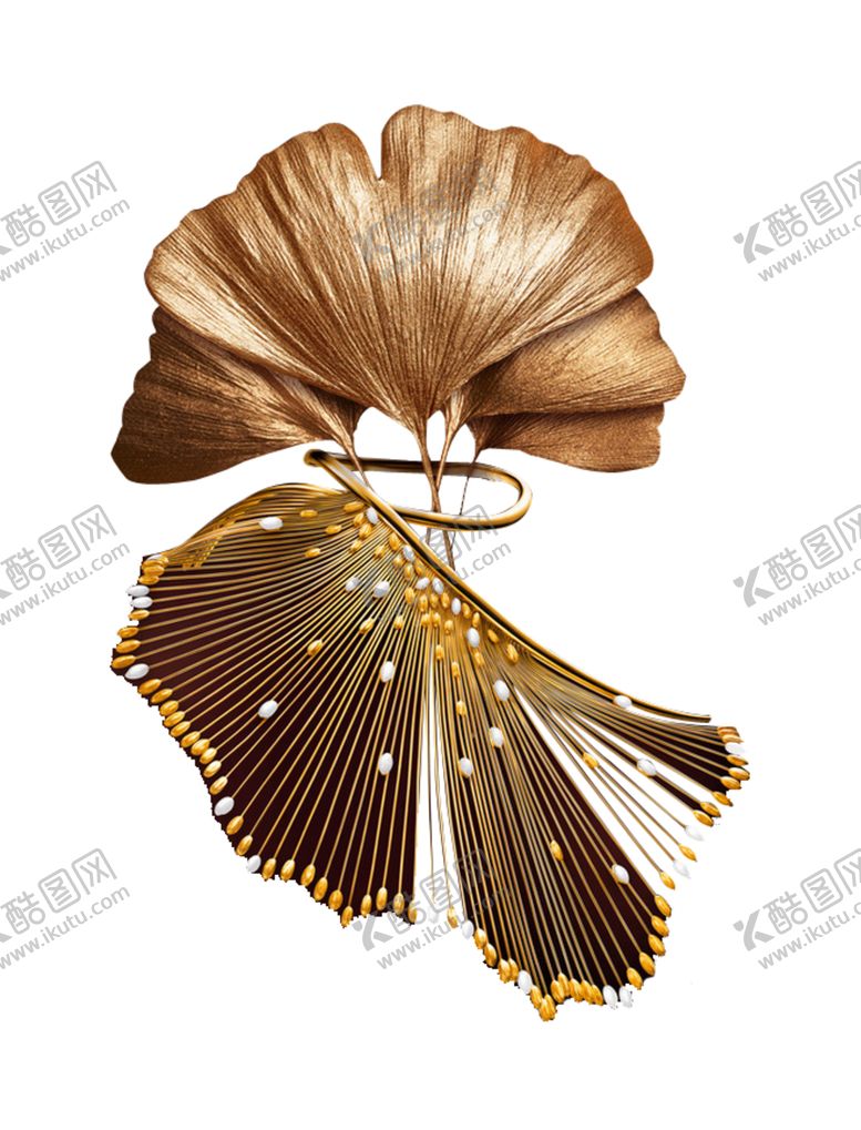 编号：88131305061912199669【酷图网】源文件下载-金色质感银杏叶子png