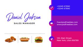 快餐美食名片背面