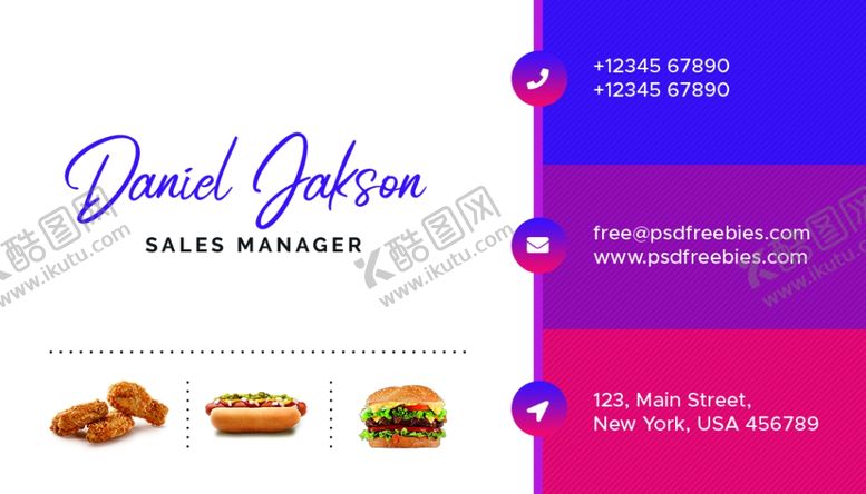 编号：18808010300350337974【酷图网】源文件下载-快餐美食名片背面