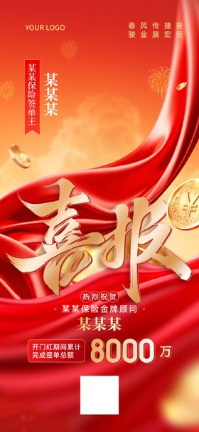 企业年会庆典喜报海报