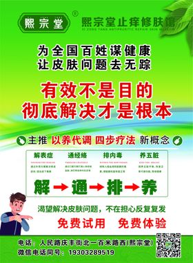 皮肤病调理养生店开业海报