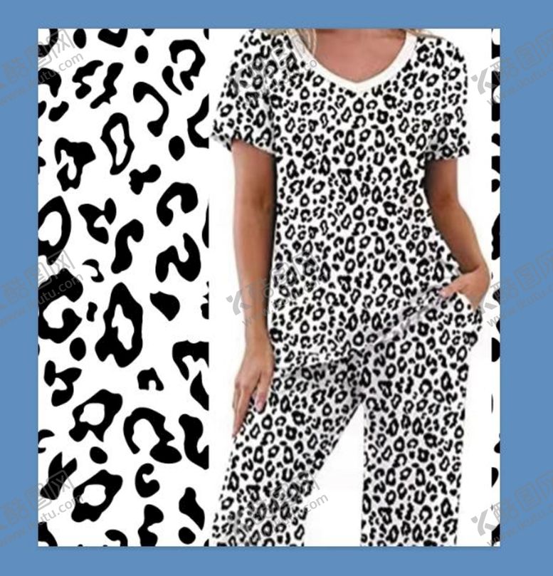 编号：83179509152326380514【酷图网】源文件下载-无缝黑白牛奶丝豹纹数码印花素材
