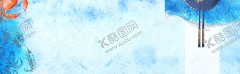 编号：78313307090304066736【酷图网】源文件下载-海鲜促销banner蓝色