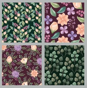 多彩花卉植物图案集合