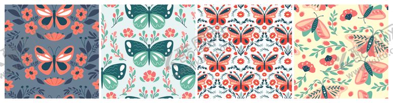 编号：78811304050114478548【酷图网】源文件下载-花卉蝴蝶背景